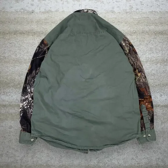 Vintage 90s Redhead Mossy Oak Button Up Shirt Mens M Hunting Camo Long Sleeve - Picture 2 of 3